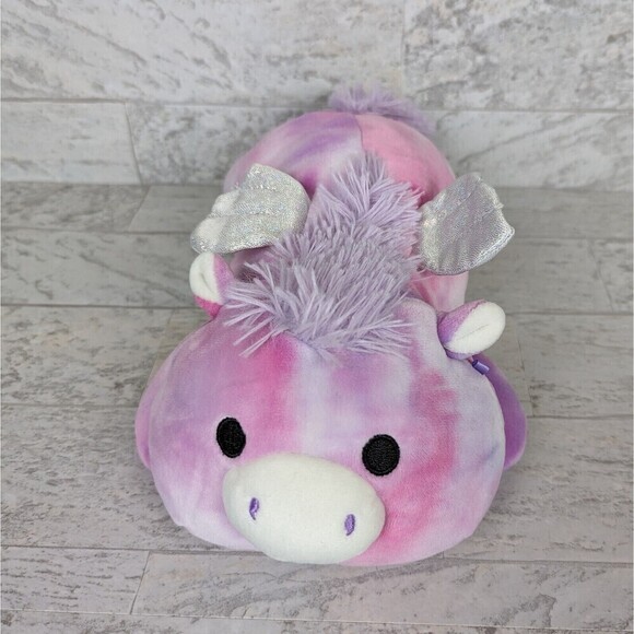 Squishmallows Hug Mees Willow The Pegasus Plush Toy 12" Laying Pink Purple - Picture 1 of 9